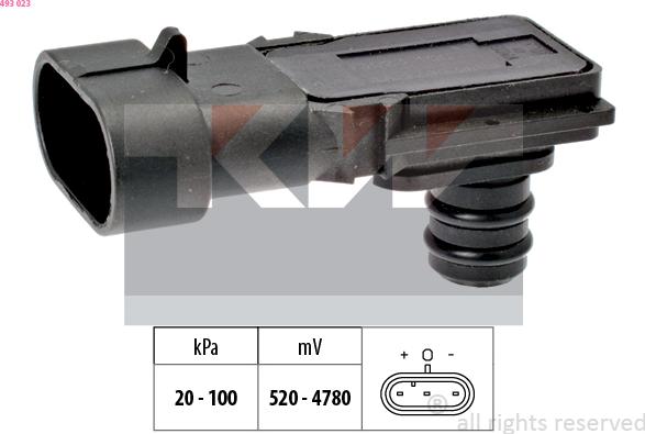 KW 493 023 - Датчик давления воздуха, высотный корректор avtokuzovplus.com.ua