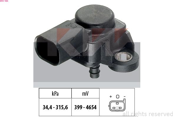 KW 493 165 - Датчик давления воздуха autocars.com.ua