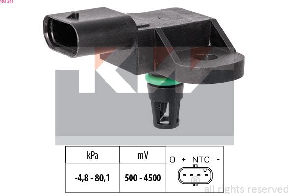 KW 493 241 - Датчик тиску повітря, висотний коректор autocars.com.ua