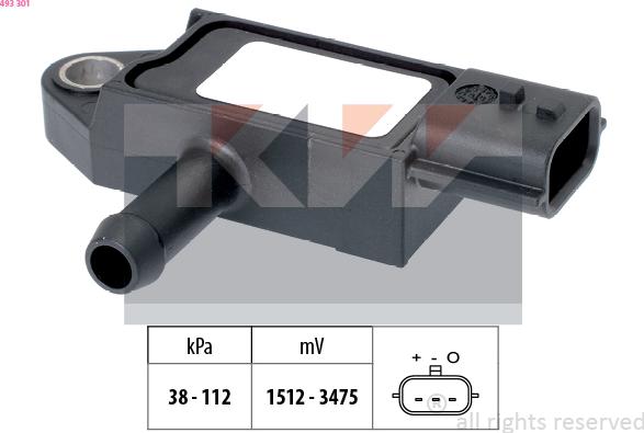 KW 493 301 - Датчик тиску повітря, висотний коректор autocars.com.ua