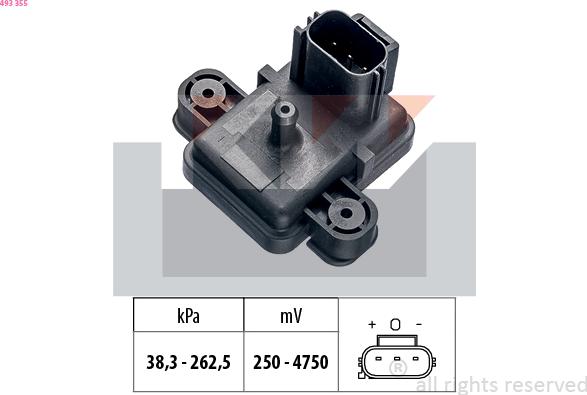 KW 493 355 - Датчик давления воздуха, высотный корректор avtokuzovplus.com.ua