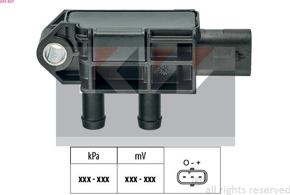 KW 493 407 - Датчик тиску повітря, висотний коректор autocars.com.ua