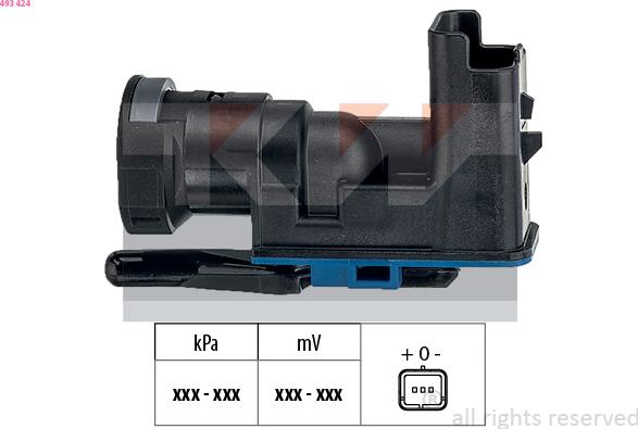 KW 493 424 - Датчик тиску повітря, висотний коректор autocars.com.ua