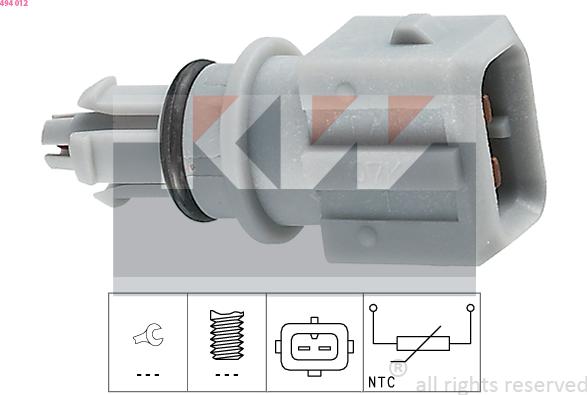 KW 494 012 - Датчик, температура впускається autocars.com.ua