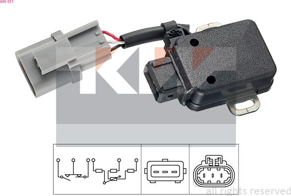 KW 495 011 - Датчик, положення дросельної заслінки autocars.com.ua