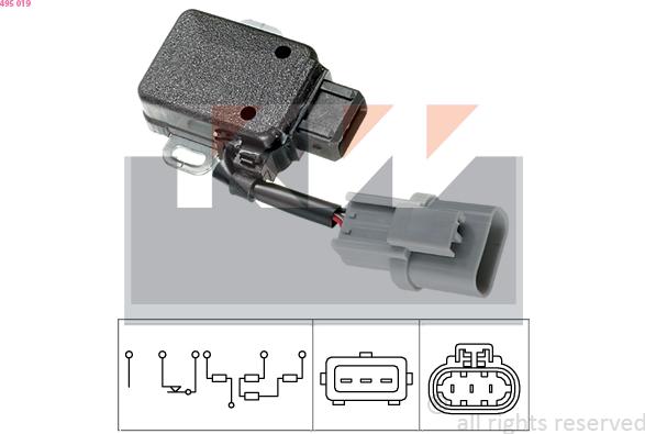 KW 495 019 - Датчик, положення дросельної заслінки autocars.com.ua