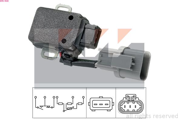 KW 495 058 - Датчик, положення дросельної заслінки autocars.com.ua