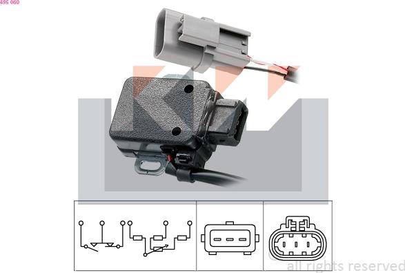 KW 495 060 - Датчик, положення дросельної заслінки autocars.com.ua