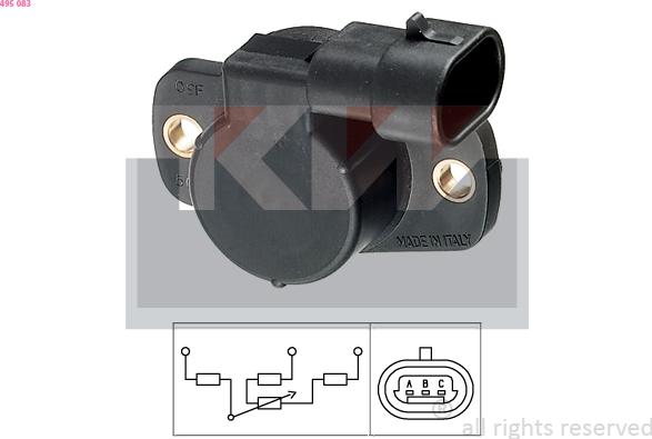 KW 495 083 - Датчик, положение дроссельной заслонки autodnr.net