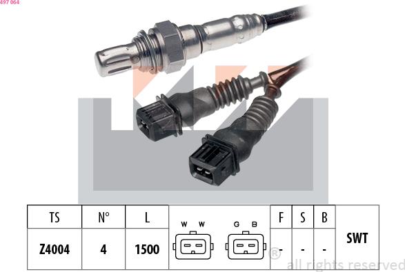 KW 497 064 - Лямбда-зонд autocars.com.ua