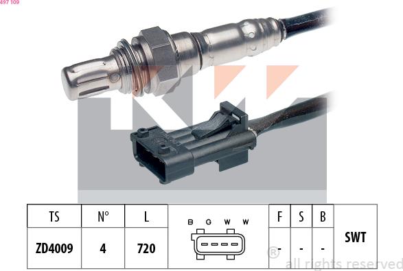 KW 497 109 - Лямбда-зонд autocars.com.ua