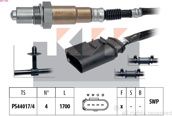 KW 497 165 - Лямбда-зонд autocars.com.ua