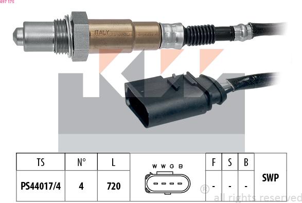 KW 497 175 - Лямбда-зонд autocars.com.ua