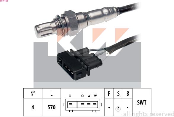 KW 497 191 - Лямбда-зонд autocars.com.ua