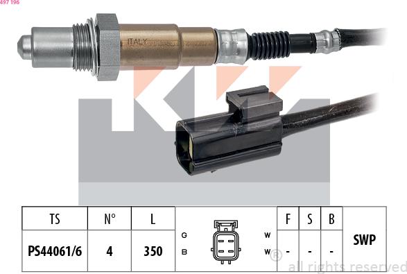 KW 497 196 - Лямбда-зонд autocars.com.ua