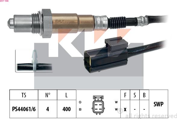 KW 497 198 - Лямбда-зонд autocars.com.ua