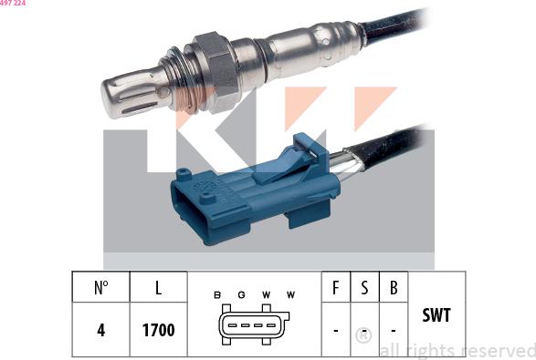 KW 497 224 - Лямбда-зонд autocars.com.ua