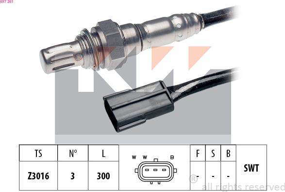 KW 497 261 - Лямбда-зонд autocars.com.ua