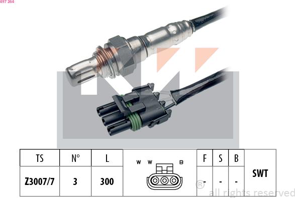 KW 497 264 - Лямбда-зонд autocars.com.ua