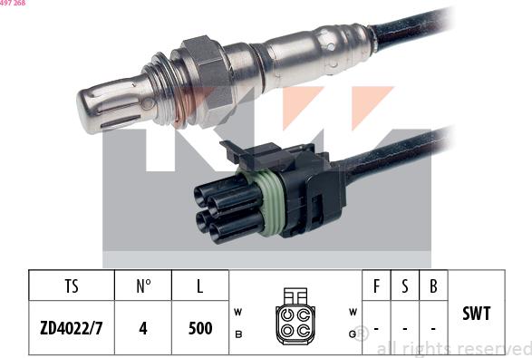 KW 497 268 - Лямбда-зонд autocars.com.ua