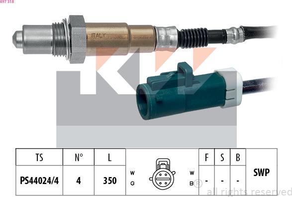 KW 497 318 - Лямбда-зонд autocars.com.ua