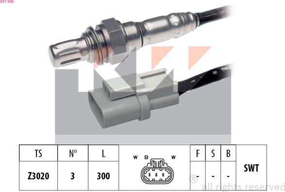 KW 497 396 - Лямбда-зонд autocars.com.ua