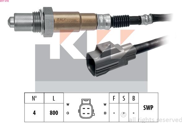 KW 497 578 - Лямбда-зонд autocars.com.ua