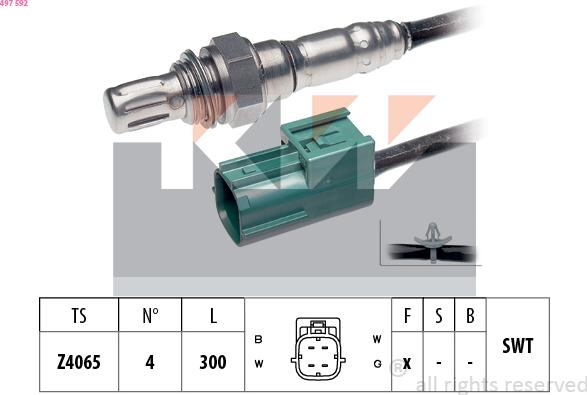 KW 497 592 - Лямбда-зонд autocars.com.ua