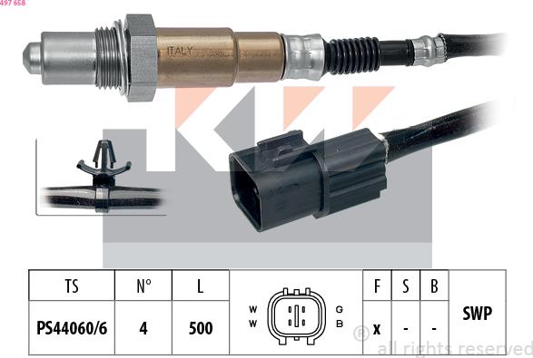 KW 497 658 - Лямбда-зонд autocars.com.ua