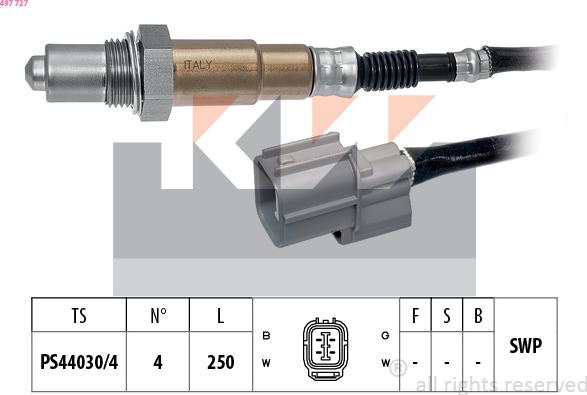 KW 497 727 - Лямбда-зонд autocars.com.ua