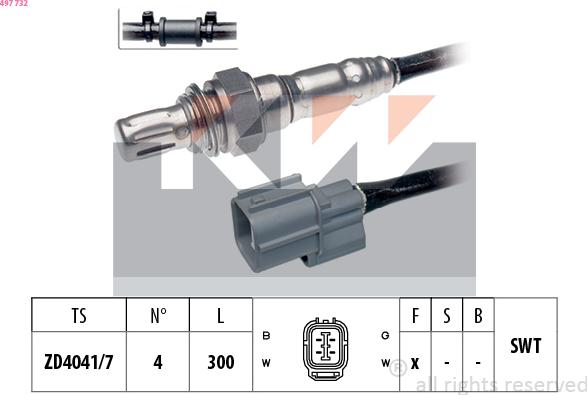 KW 497 732 - Лямбда-зонд autocars.com.ua