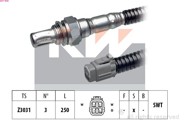 KW 497 909 - Лямбда-зонд autocars.com.ua