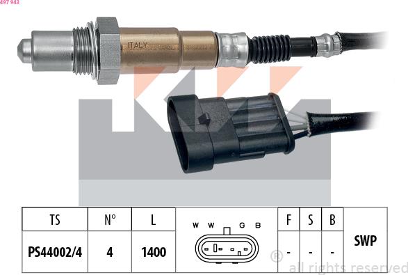 KW 497 943 - Лямбда-зонд autocars.com.ua