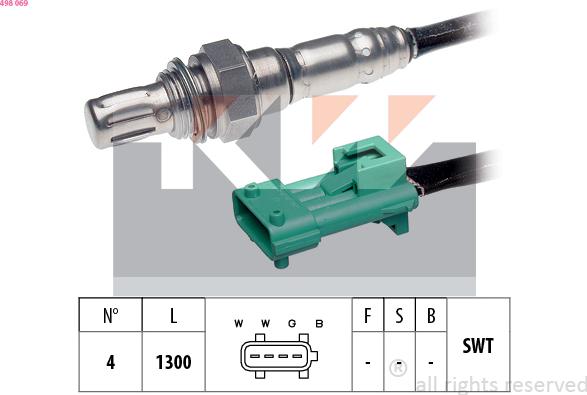 KW 498 069 - Лямбда-зонд autocars.com.ua