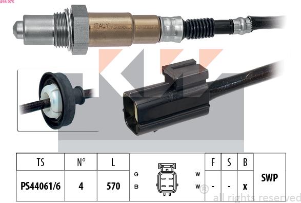 KW 498 075 - Лямбда-зонд autocars.com.ua