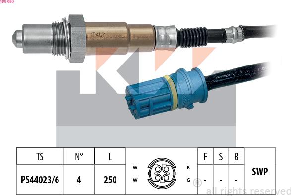 KW 498 080 - Лямбда-зонд autocars.com.ua