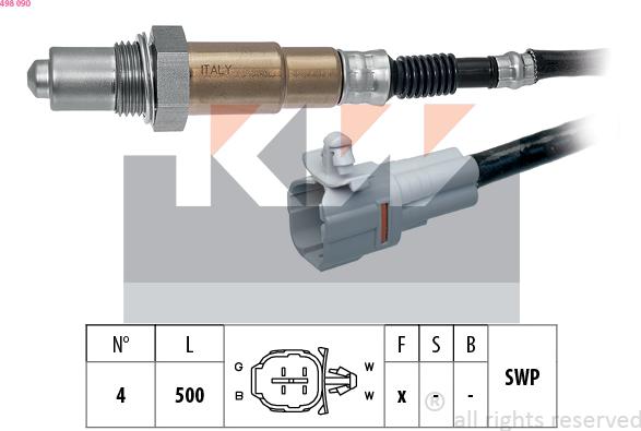 KW 498 090 - Лямбда-зонд autocars.com.ua