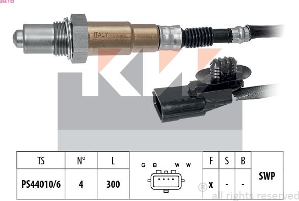 KW 498 132 - Лямбда-зонд, датчик кислорода avtokuzovplus.com.ua
