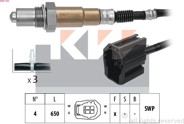 KW 498 139 - Лямбда-зонд autocars.com.ua