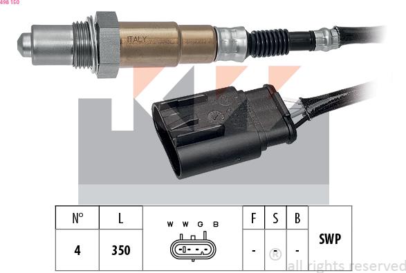 KW 498 150 - Лямбда-зонд autocars.com.ua