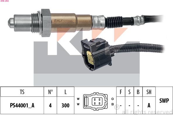 KW 498 202 - Лямбда-зонд autocars.com.ua