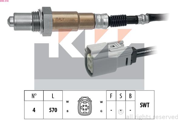 KW 498 218 - Лямбда-зонд autocars.com.ua