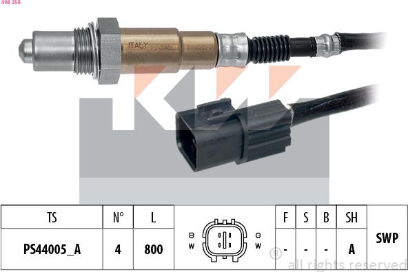 KW 498 258 - Лямбда-зонд autocars.com.ua