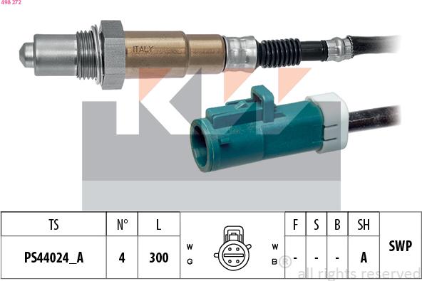 KW 498 272 - Лямбда-зонд autocars.com.ua