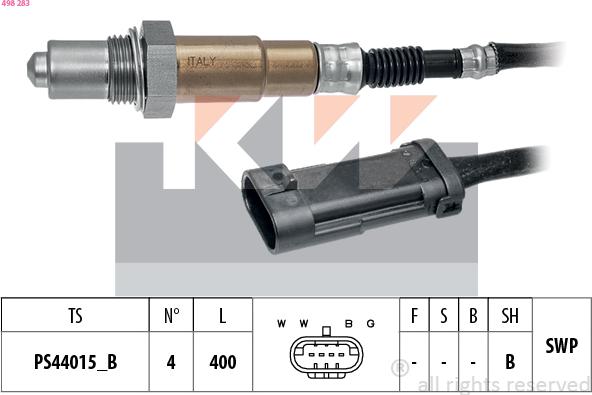 KW 498 283 - Лямбда-зонд autocars.com.ua