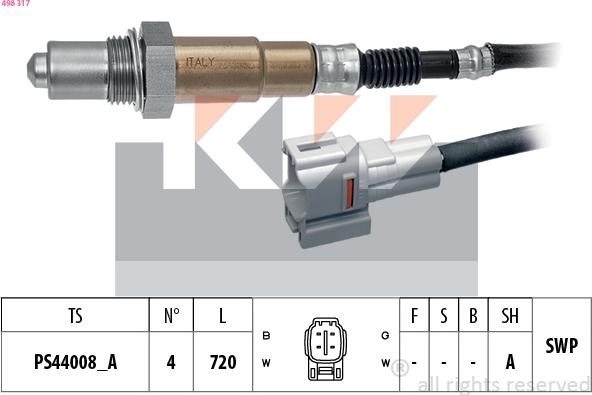 KW 498 317 - Лямбда-зонд autocars.com.ua