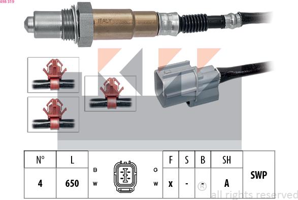 KW 498 319 - Лямбда-зонд autocars.com.ua