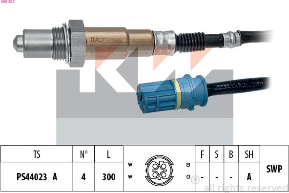 KW 498 327 - Лямбда-зонд autocars.com.ua