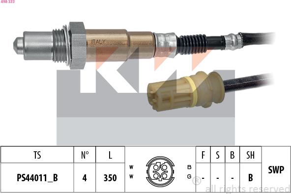 KW 498 333 - Лямбда-зонд, датчик кислорода autodnr.net