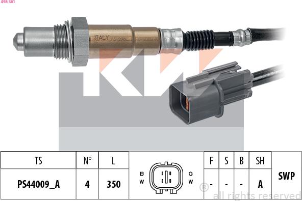 KW 498 361 - Лямбда-зонд autocars.com.ua